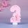 Трансграничная креативная цифровая свеча new girl pink bow cute с розовым бантом, торт на день рождения 0-9 лет, оптовая продажа Amazon mini 8