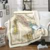 World Map Style Blanket Portable Soft Blanket Bed Flannel Blanket Production Source Factory Direct Supply