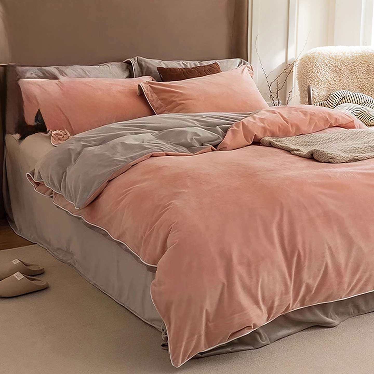 Winter Milk Velvet Four-Piece Set Thickeneded Fleece-Lined Coral Velvet Single Autumn and Winter Warm Quilt Cover Double-Sided Plush Quilt