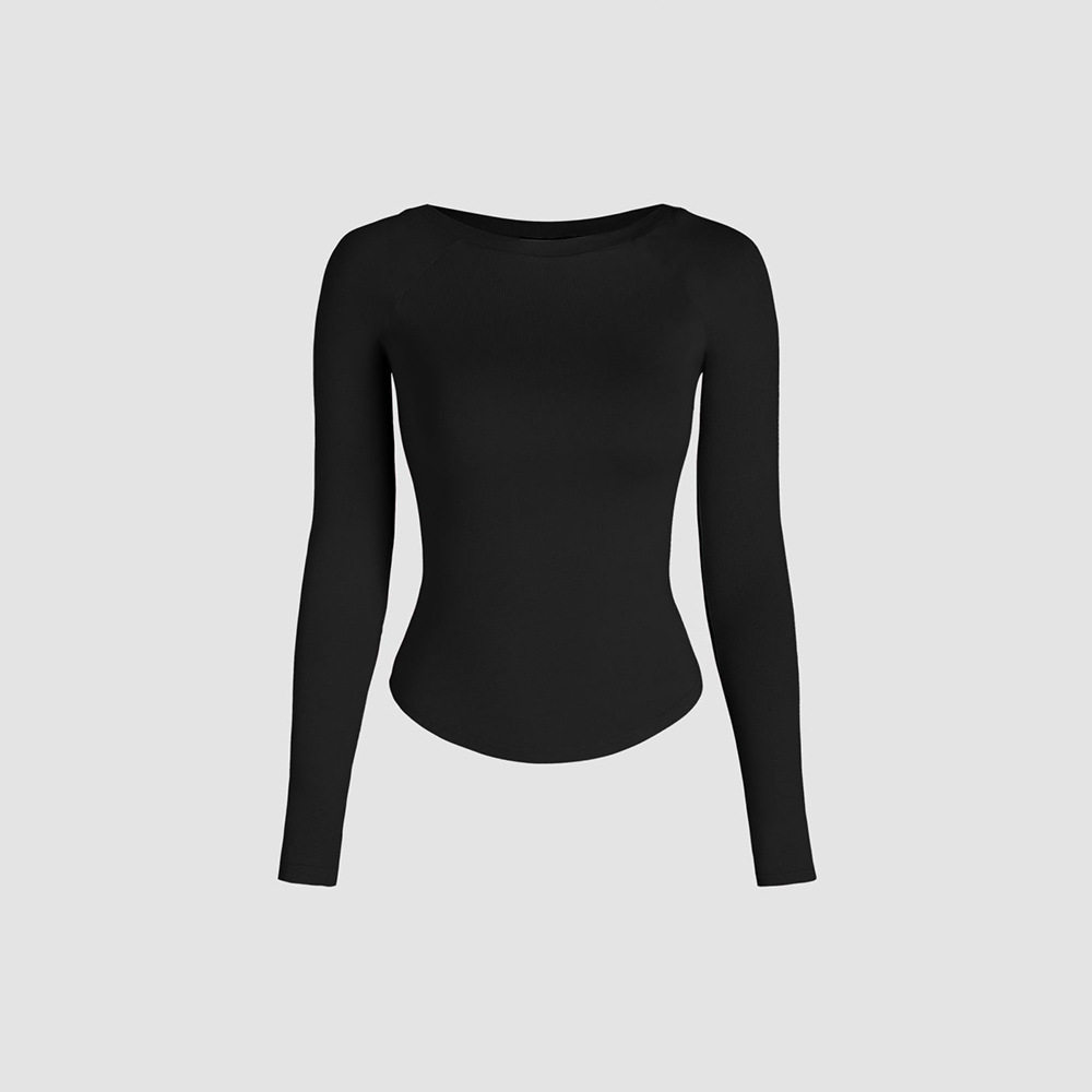 Womens Slim Fit High Stretch Knit Long Sleeve T Shirt Casual Fashion Spring Summer Collection Wholesale Available