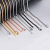 Cross-Border European and American Stainless Steel Box Chain Clavicle Chain Geometric Necklace Electroplated Gold Square Box Chain Clavicle Chain Necklace