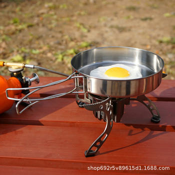 Amazon Hot Selling Stainless Steel Frying Pan Camping Folding Pan Outdoor Small Frying Pan Picnic Mini Set Pan