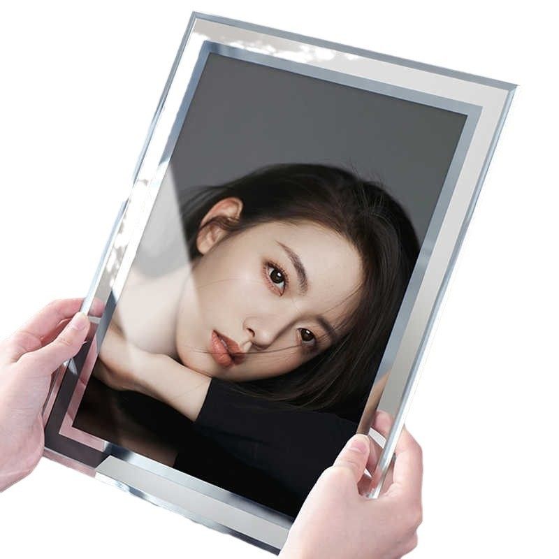 Bilateral simple crystal glass photo frame A4 scenic spot certificate table gift manufacturers wholesale