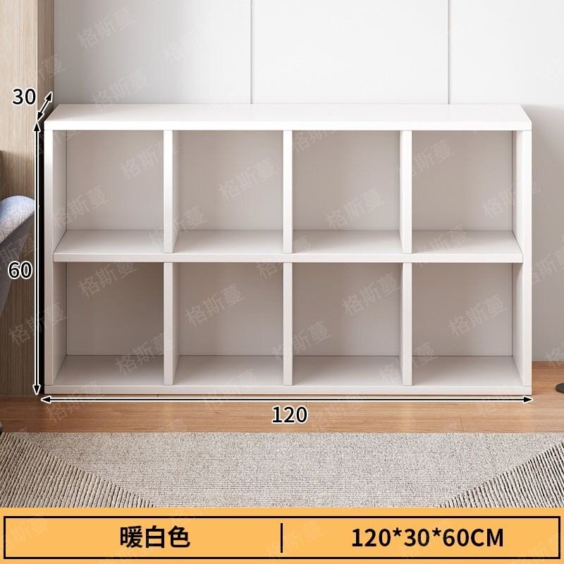 原木色书柜格子柜组合柜展示柜家用客厅收纳柜落地置物柜书架柜子