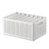 Bedroom wardrobe storage basket clothes pants folding storage basket plastic white separated wardrobe storage box