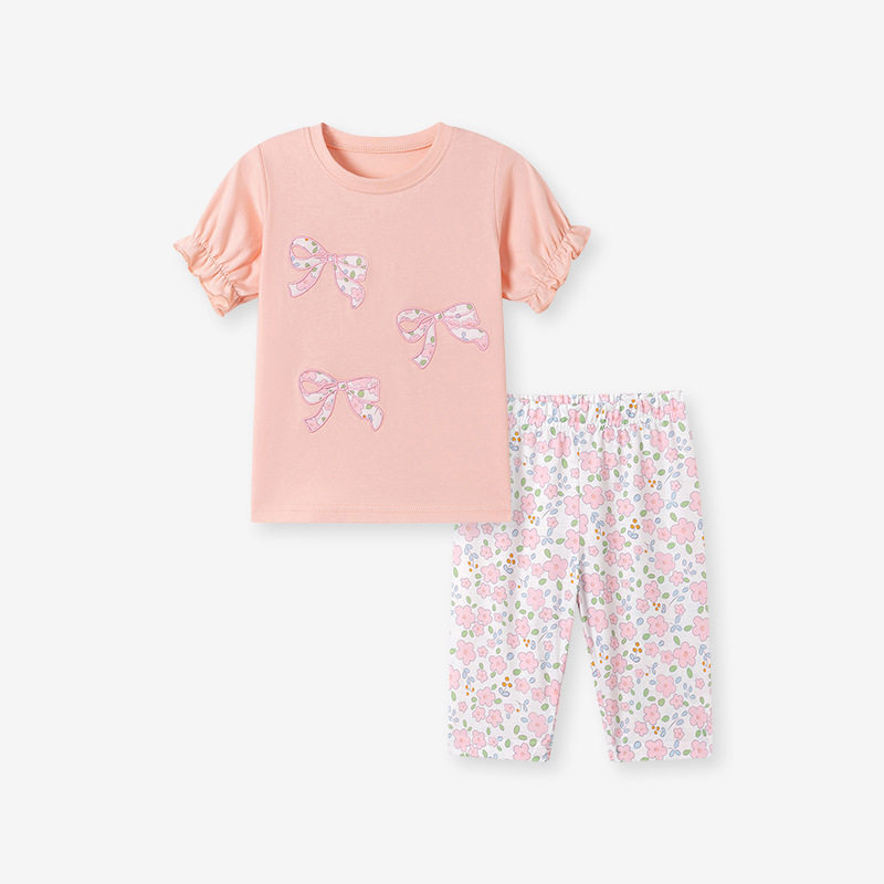 Girls' Set Wholesale, Summer Kids' Outfit, Cute Bow Kids' Clothing Dropshipping & Distribution