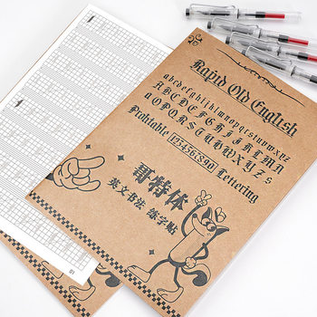 Gothic Font Copybook Art English Calligraphy Practice Book Parallel Flat Nib Fountain Pen Duckbill Pen Digital Dip Pen