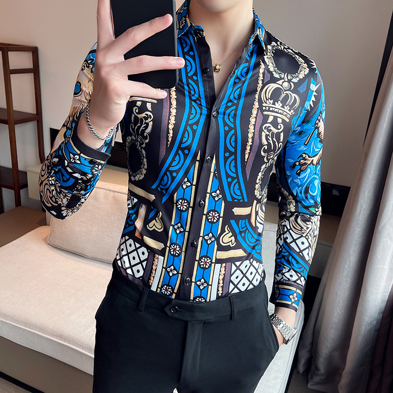 Mã A0163 Giá 610K: Áo Sơ Mi Nam Hadk Dài Tay Hàng Xuân Thu Đông Phong Cách Âu Mỹ Họa Tiết Hoa Thời Trang Nam Chất Liệu G02 Sản Phẩm Mới, (Miễn Phí Vận Chuyển Toàn Quốc).