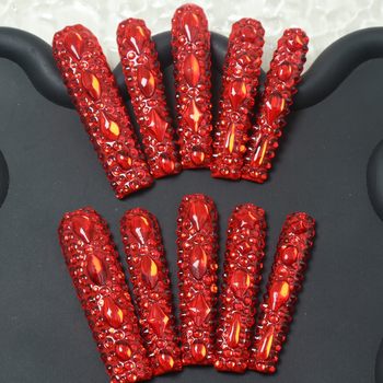 [Halloween] Cross-Border Wearable Nails, Handmade Full of Diamonds, Accessible Luxury, Hot-Selling Boutique Fake Nails, Dropshipping Wholesale
