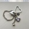 Ins New Chain Heart Clock Pendant Mobile Phone Case Keychain Pendant Wrist Strap Mobile Phone Lanyard Accessories