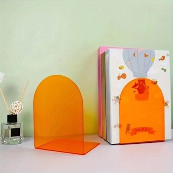 Acrylic Bookends, Book Supports, Bookshelf Dividers, Library Partitions, Transparent Desktop Book Storage