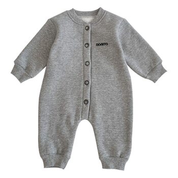 Ins English Embroidered Autumn and Winter Fleece-Lined Jumpsuit Baby A-Class Romper Casual Outing Infant Crawling Suit