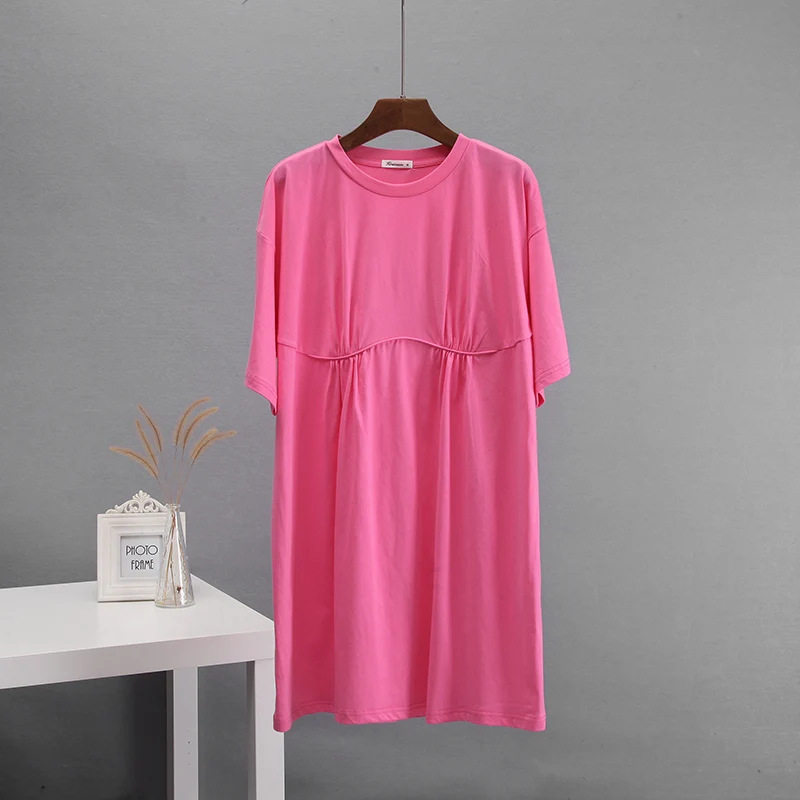 Summer Womens Cotton A Line Dress Casual Loose Fit Round Neck European Style Perfect for Everyday Wear Wholesale