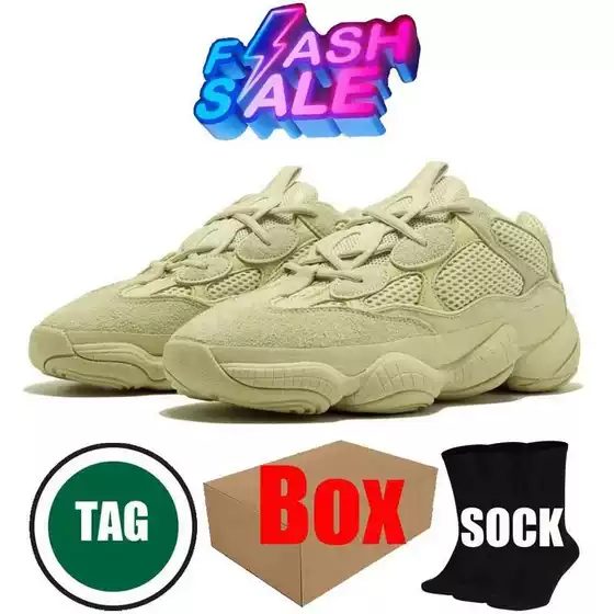 Putian Cross-Border Pure Original Coconut 500 Sea Salt Gray Kanye Couple Shoes Yeezy500 Running Casual Sports Shoes
