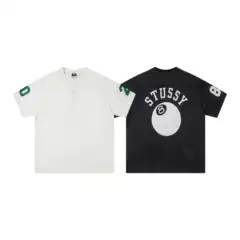 2025 Summer New Style Digital 77 Printed Embroidered Loose Short-Sleeved T-Shirt Men's Trendy Brand Ins Casual Half-Sleeved Top