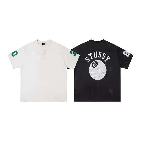 2025 Summer New Style Digital 77 Printed Embroidered Loose Short-Sleeved T-Shirt Men's Trendy Brand Ins Casual Half-Sleeved Top