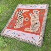 Custom outdoor camping blanket picnic cushion sofa blanket sofa cover nap blanket homestay bed end towel tapestry table runner cloth