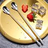 304 stainless steel long handle mixing spoon small spoon exquisite coffee spoon extended spoon dessert milk tea mixing stick