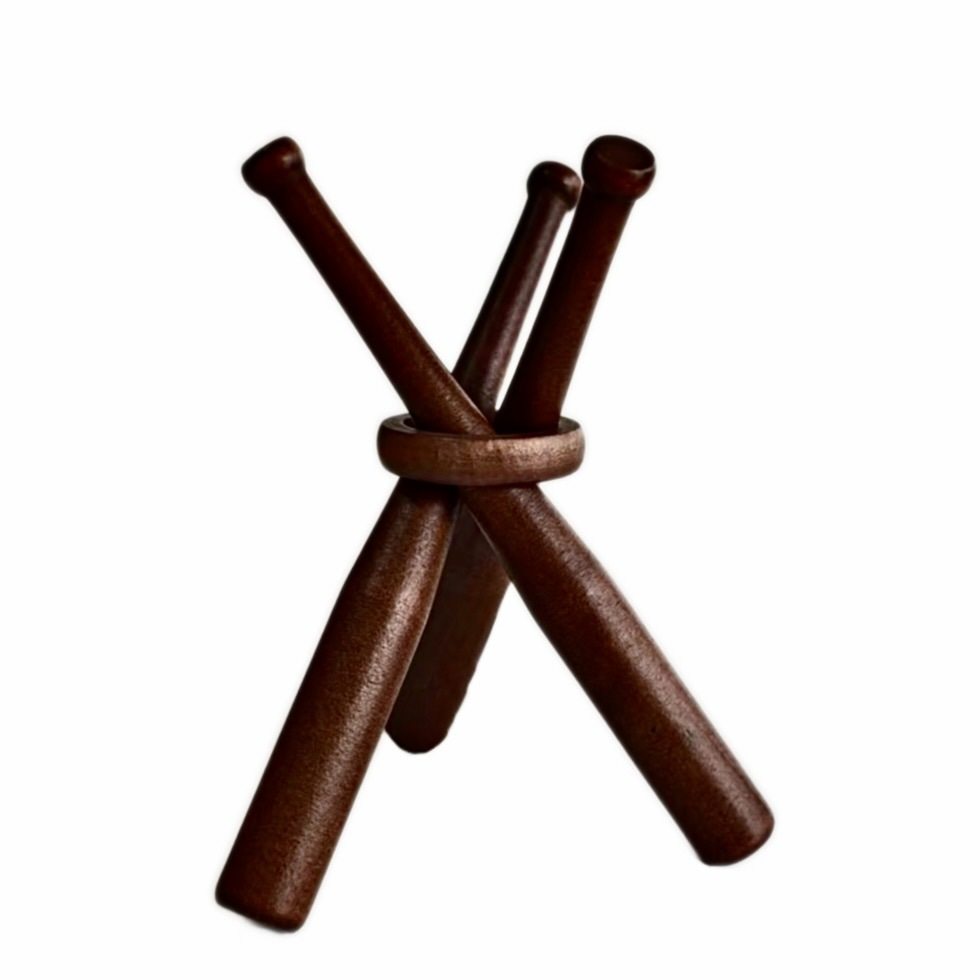 Cross-Border Spot Amazon Hot-Selling Mini Wooden Round Solid Wood Stick Plus Wooden Ring Can Be Used as a Logo Baseball Bat