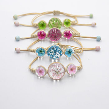 Simple Bracelet Women's Handmade Woven Jewelry Dried Flower Ceramic Baby's Sky Star Girls Scenic Spot Hot Sale