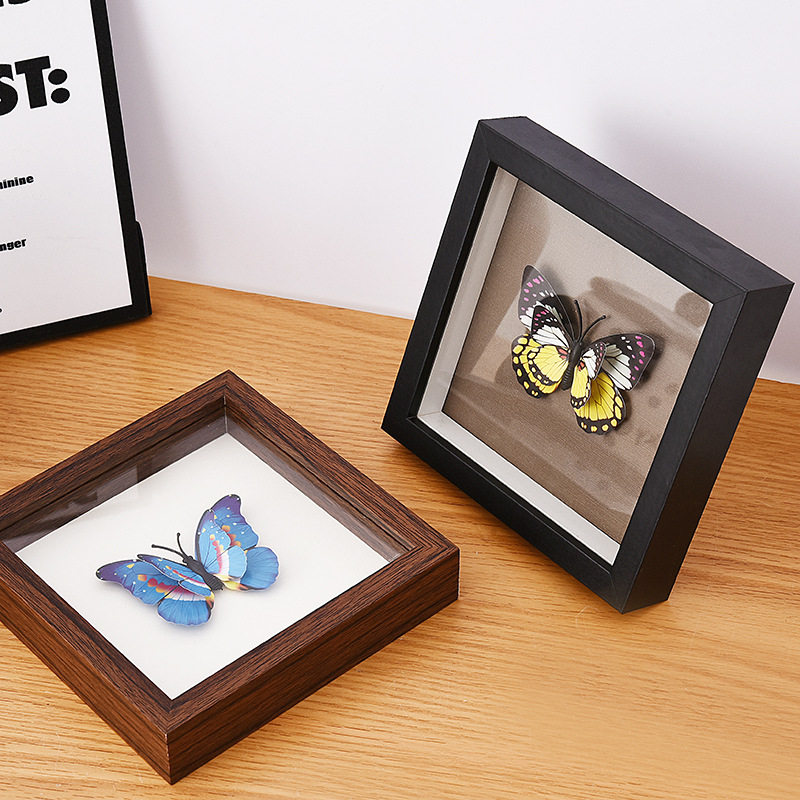 hollow three-dimensional glass photo frame diy butterfly specimen frame dried flower photo frame setting table photo frame hollow specimen frame customization