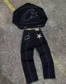 Black denim suit