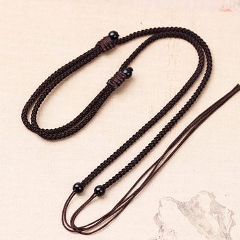Crossing Collarbone Rope Tie Ping An Buckle Passepartout Necklace Rope Hand-woven Men's and Women's Cultural Play Tianzhu Pendant Lanyard