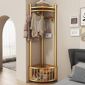 Corner Coat Rack Floor-Standing Bedroom Household Clothes Drying Rack Accessible Luxury Clothes Rack Rod Corner Simple Clothes Rack