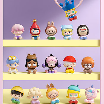 Genuine goods POPMART bubble Matt cute grain sitting row sitting small doll gift decoration car decoration blind box