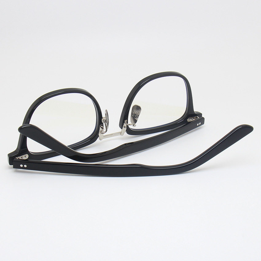 Stacy Square Frame Glasses with Titanium Nose Pads, Trendy Korean Style for Men and Women, Medium Gold Glasses, Optical Frames Made of Acetate