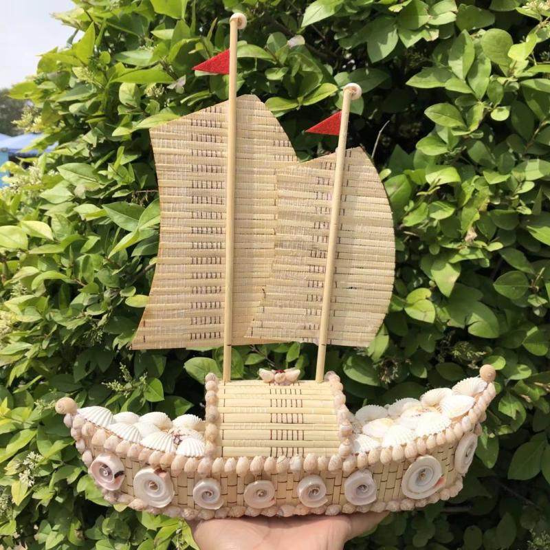Shell Boat Smooth Sailing Gift Seaside Home Decoration Special Crafts Tourism Commemorative Natural Conch Ornaments