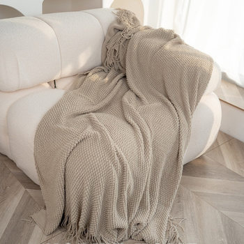 Colorful Knitted Blanket Wabi-Sabi Style Homestay Bedside Decorative Blanket Bed Towel Ins Nap Blanket Throw Blanket Sofa Blanket