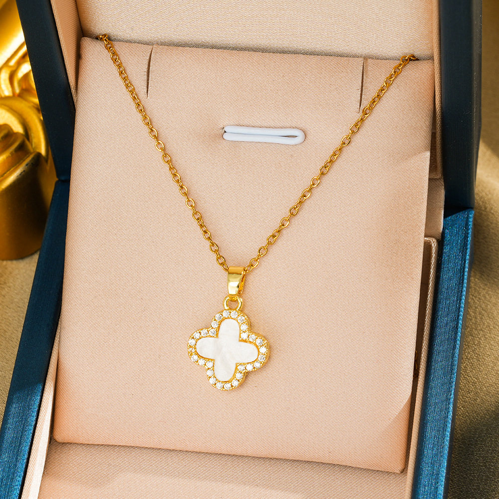 202 白黒両面ネックレス-シルバー