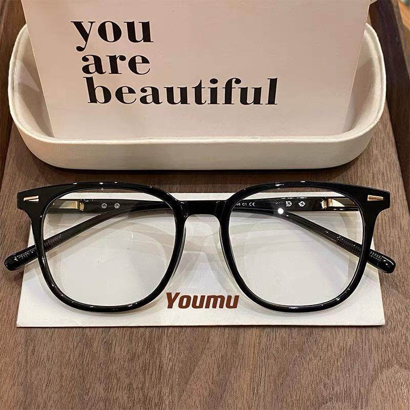 Plain Box TR Glasses Frame Women's Anti-Blue Light Glasses Retro Flat Glasses Men's Trendy Nearby Glasses Advanced Sense Glasses Frame
