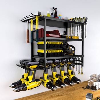 Multi-layer power tool storage rack wall-mounted hand electric drill tool rack garage screwdriver bracket tool storage rack