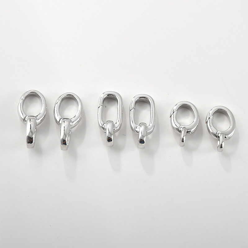 14k Electroplated Real Gold Color-preserving Chain Lobster Clasp Oval 8-character Spring Buckle diy Necklace Bracelet Connection Finishing Buckle