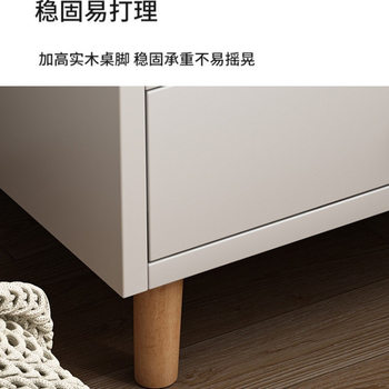 Bedside Table Simple Modern Storage Cabinet Leg Bedside Storage Rack Simple Household Solid Wood New Small 2024 Bedroom