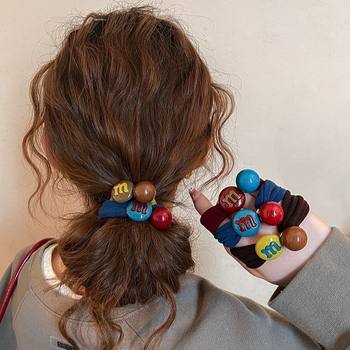 Korean Letter Ball Hair Band for Women, High-End Bun Hair Rope 2025 New Candy Color Hair Rope Wholesale
