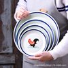 Retro Nostalgic Commercial Rooster Dish Plate Ceramic Rice Plate Soup Plate Deep Plate Restaurant Chinese Tableware Large Round Plate