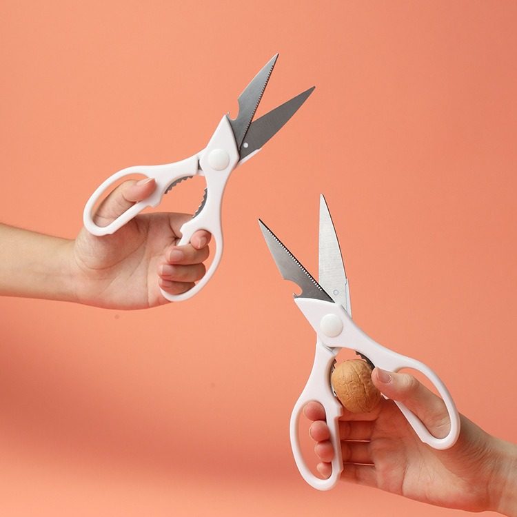 Japan komeki.9140. Household kitchen scissors stainless steel blade 2mm thick multi-use food scissors