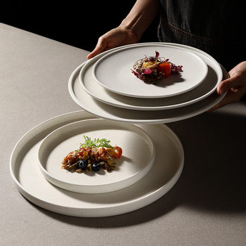 Scandinavian Ceramic Western Steak Plate Creative Western Breakfast Plate Flat Plate Home Dish Plate Restaurant Hotel Plate