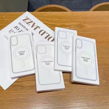 Magsafe Magnetic Mobile Phone Case Suitable for New Apple 16 Transparent Acrylic 13pro All-inclusive iPhone15 Hard Case