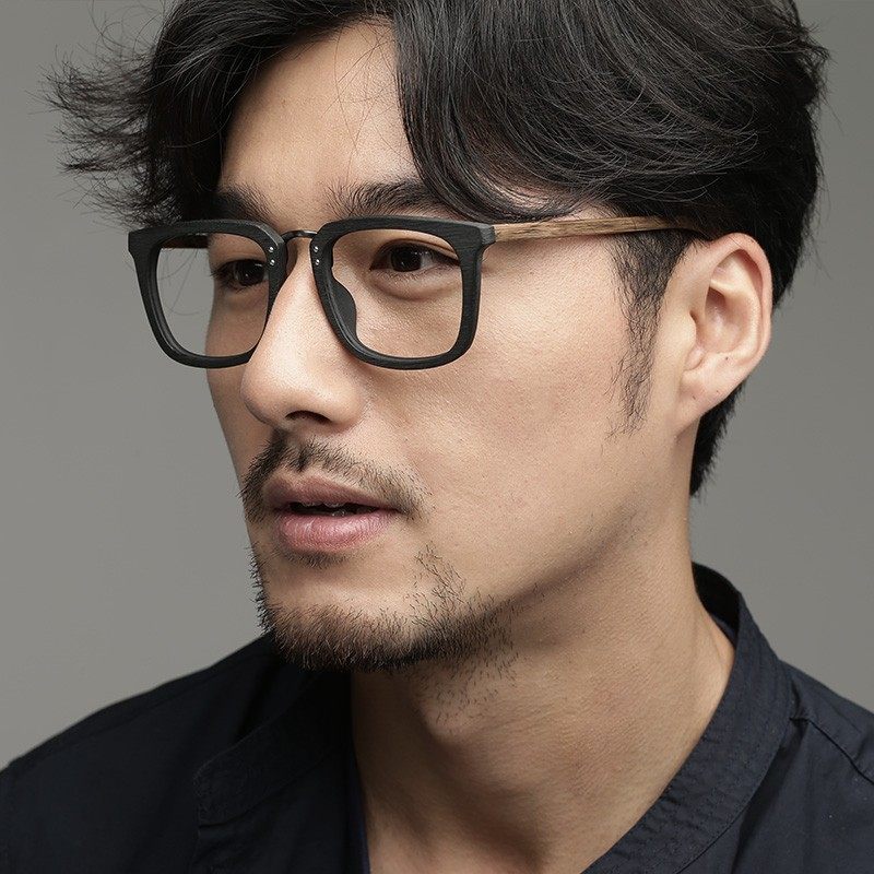 Posesion Wood Grain Can Be Equipped with Myopia Glasses Frame Plate Generous Frame Glasses Eye Frame Ps7085