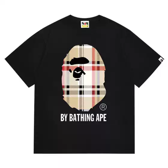 Trendy Brand Cross-Border Wholesale Supply, Foreign Trade Dropshipping, 260g Heavyweight Bape Ape Head Shark Short-Sleeve T-Shirt 7