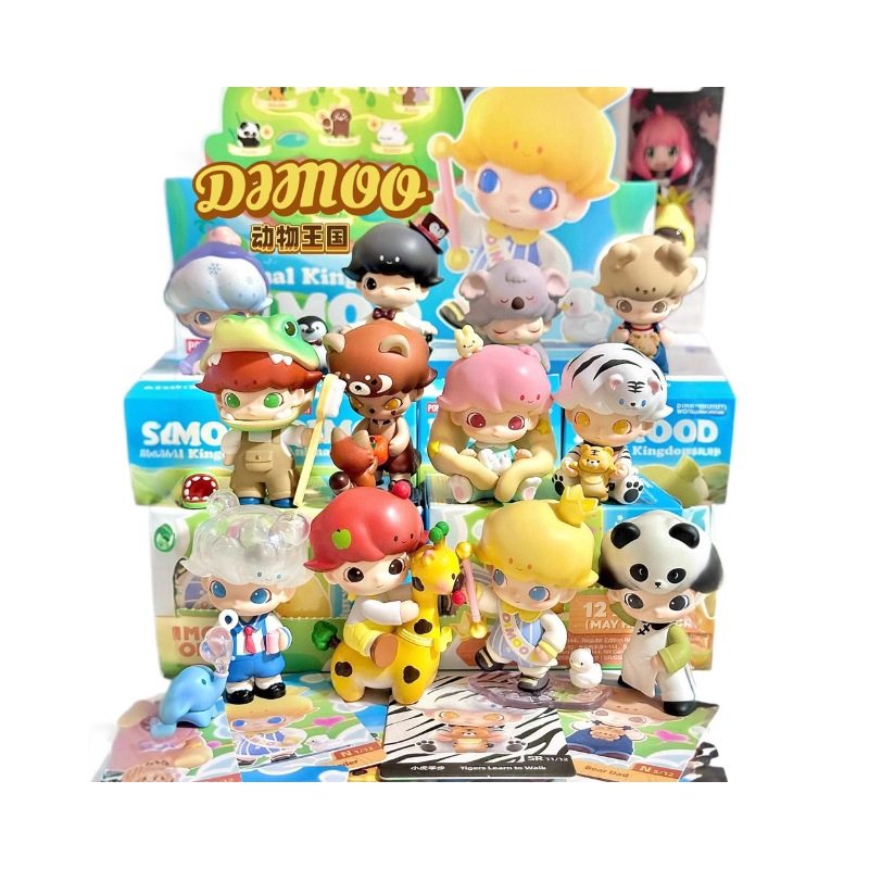 Bubble Mart Blind Box Dimoo Animal Kingdom Series Hand-Made Office Car Ornaments Kidsren's Toys