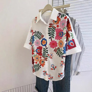 New Loose Casual Printed Short-Sleeved Shirt for Summer