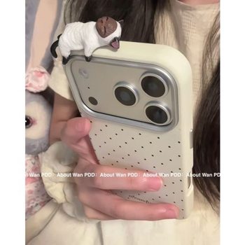 Korean Style Ins Polka Dot Stereo Cat Suitable for Iphone13/14 Mobile Phone Case 15Promax Apple 12 Female 17