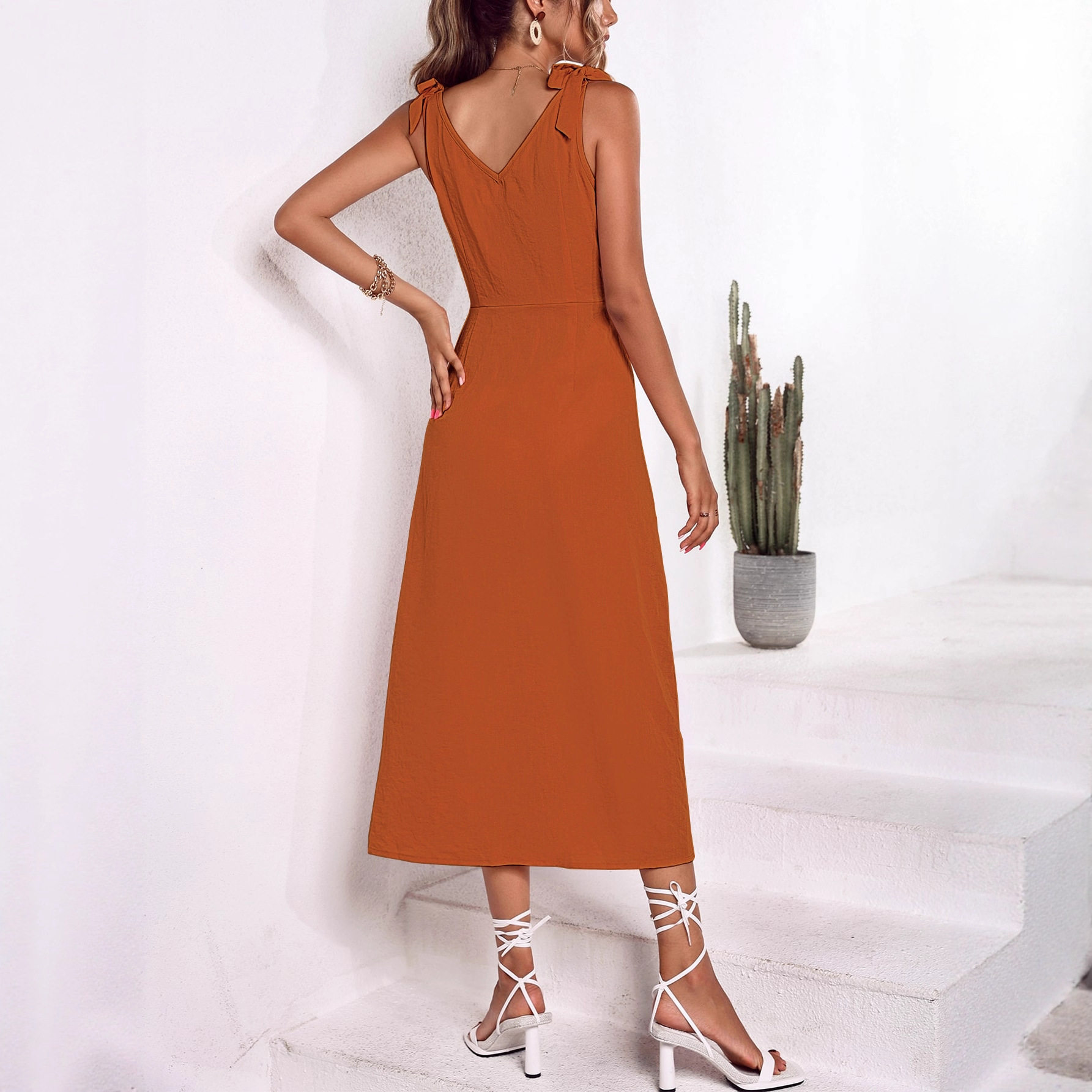 Elegant Womens Vacation Dress Sleeveless A Line Lightweight Fabric Various Colors Perfect for Summer Getaways