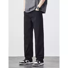 Spring and Summer 2025 New Lyocell Tencel Jeans Trendy Brand Loose Dipped American Style High Street Straight Pants for Men