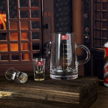 Chinese Crystal Glass White Wine Dispenser, Spirits and Wine Set, Home Hotel Wine Dispenser, High-End Wine Bottle with Handle